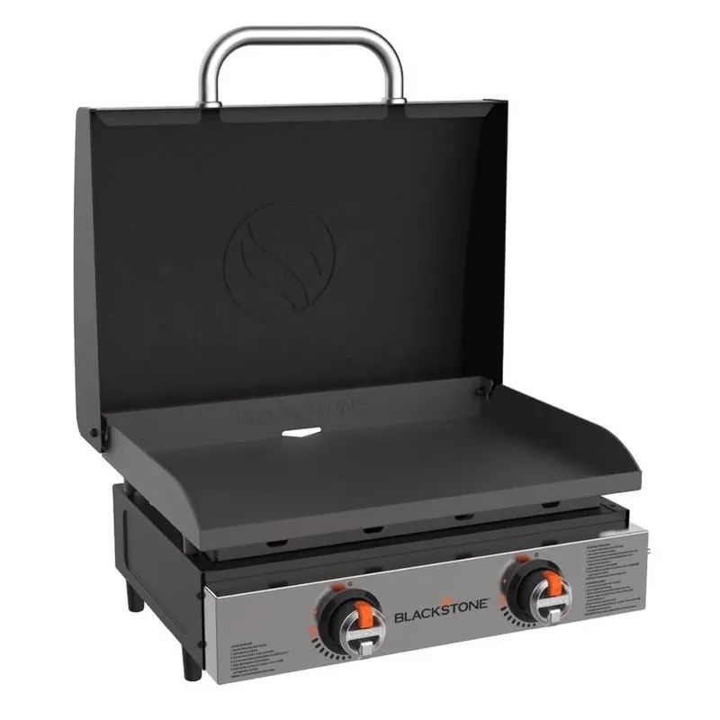 2‑burner Propane Tabletop Griddle – Black/silver Outdoor Cooking Station