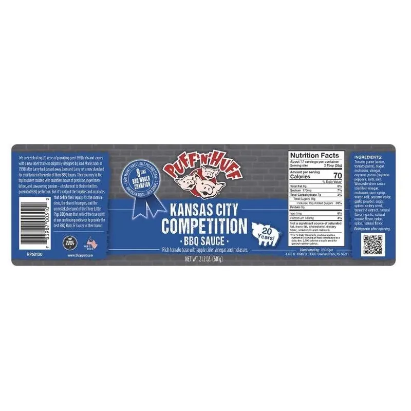 Competition‑grade Puff N Huff Bbq Sauce – 21 oz