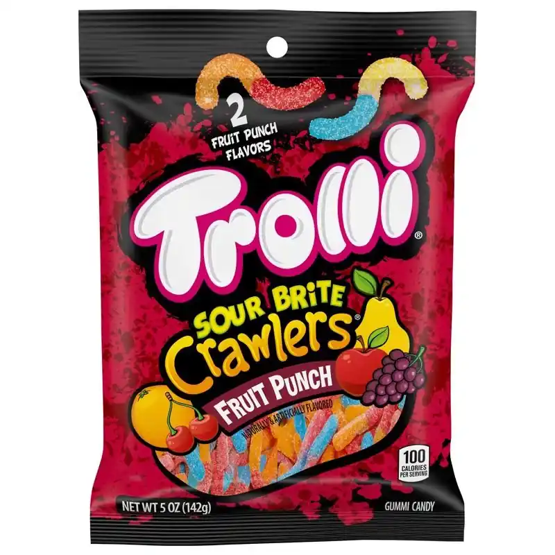Sour Brite Crawlers Fruit Punch Gummi Candy 5 Oz