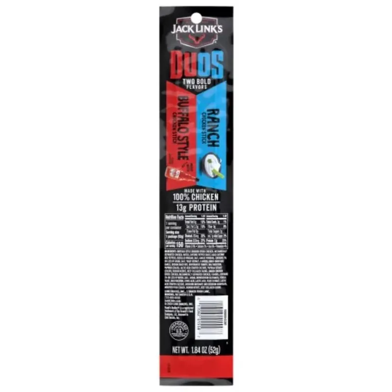 Jack Link’s Duo’s Buffalo & Ranch Chicken Snack Sticks – 1.84 oz Pouch (2‑count)