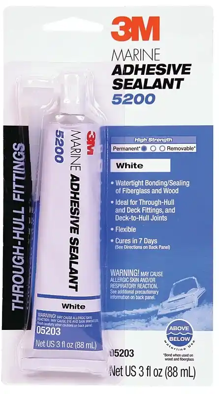 3 Oz. White Marine Adhesive Sealant 5200 - High-performance Polyurethane