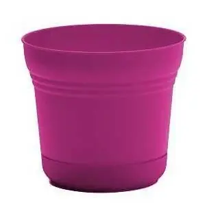 Bloem Saturn Series Fuchsia Plastic Round Planter – 5" Diameter, 4.5" Height
