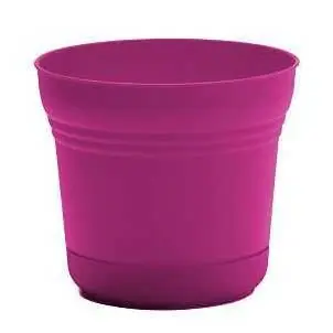 Bloem Saturn Series Fuchsia Plastic Round Planter – 7.25" Diameter, 6.5" Height