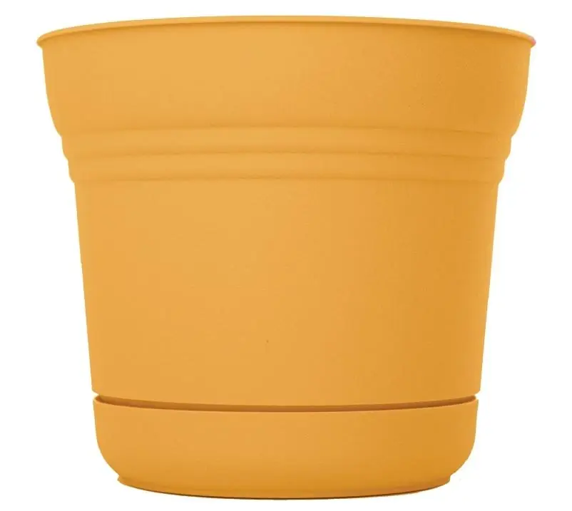 Saturn Earthy Yellow Matte Planter – 10" Diameter, 8½" Height