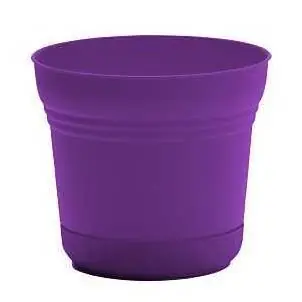 Royal Lilac 10‑inch Round Plastic Planter With Matching Saucer – Bloem Saturn Series Sp10928