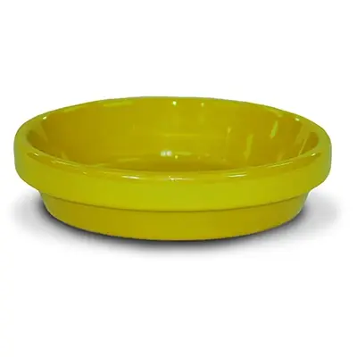 Saucer, Yellow Ceramic, 3.75 X .5-in.