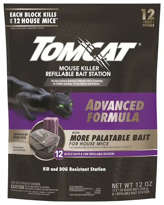 Mouse Killer Refillable Bait Station And Bait Blocks For Mice 12 Oz 12 Pk