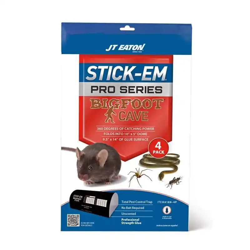 Stick-em Pro Series Bigfoot Extra Large Glue Board Trap For Insects/rodents/snakes 4 Pk