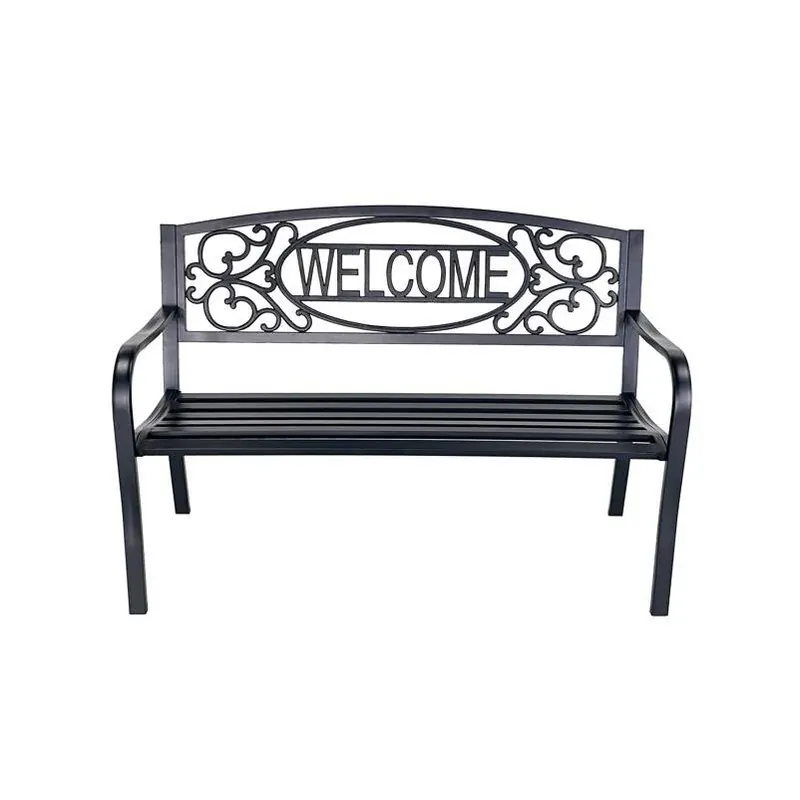 Outdoor Steel Welcome Bench – 34" H × 24" W × 50" D, Heavy‑duty Seating For Two