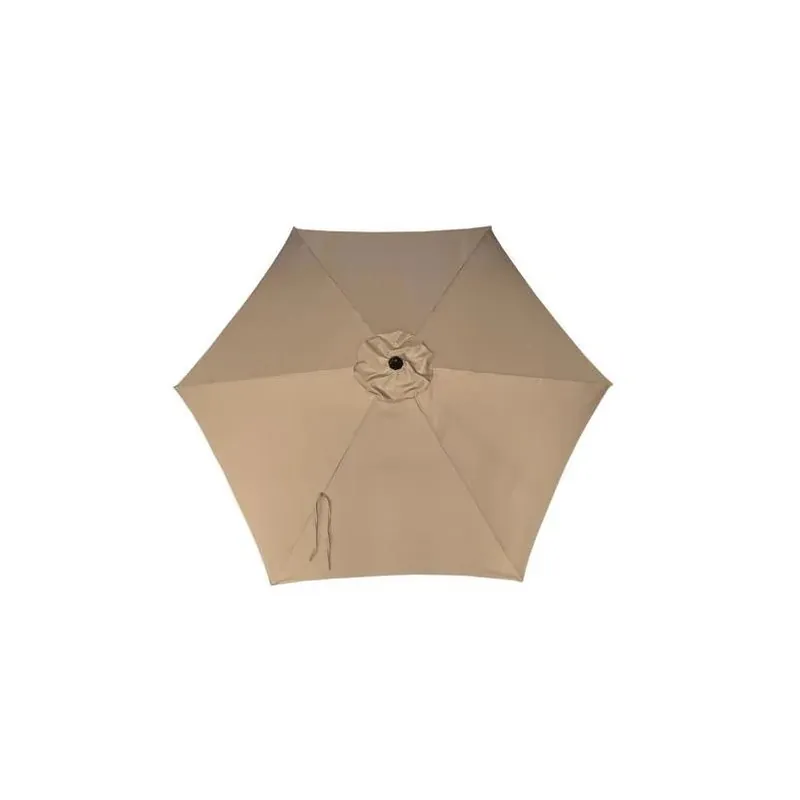 9‑foot Tiltable Taupe Market Umbrella – Collapsible Steel Shade