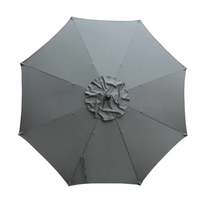 9 Ft. Tiltable Gray Market Umbrella With Aluminum Pole And Olefin Canopy
