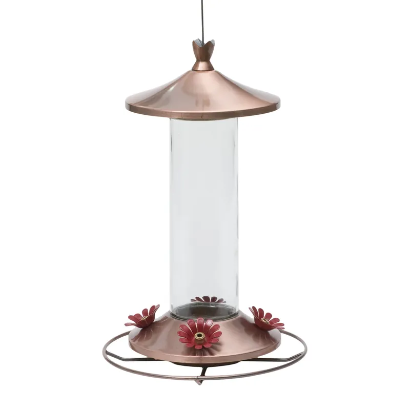 Perky-pet Hummingbird 12 Oz Copper/glass Nectar Bird Feeder 4 Ports