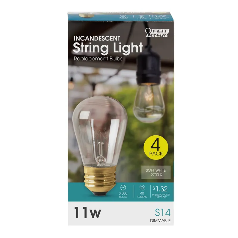 11 W S14 Decorative Incandescent Bulb E26 (medium) Soft White 4 Pk