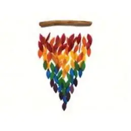 Geblueg543 Deluxe Rainbow Waterfall Chime - Colorful Glass Leaves Wind Chime