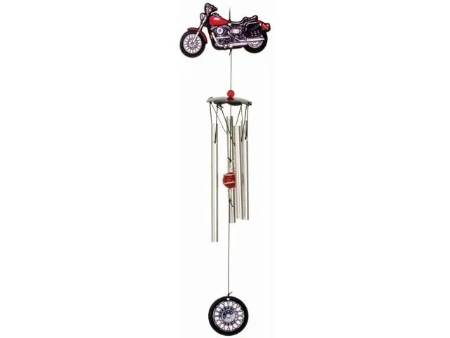 13576 Multi-colored Metal Motorcycle Wind Chime