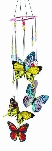 Handpainted Butterfly Metal Chime - Decorative Garden Wind Chime