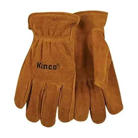 Golden Full Suede Cowhide Gloves, Men‘s S