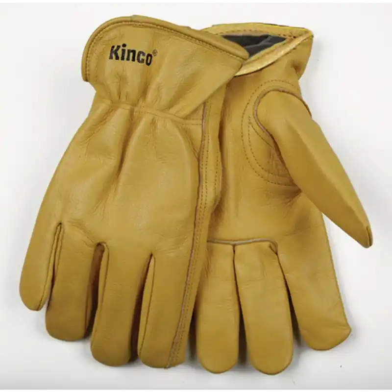 Men‘s Outdoor Cowhide Leather Driver Work Gloves Gold Xxl Model 98rl-xxl