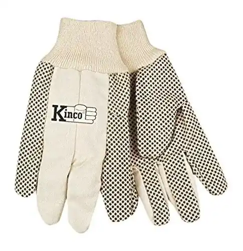 10 Oz White Canvas Work Gloves With Black Trim - Model 862 Large Size