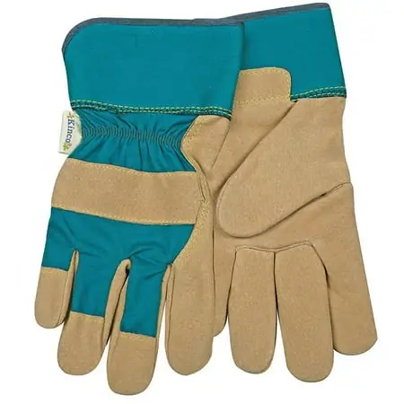 Women‘s Cowhide Leather Palm Gloves, 9.75" Height, Large Size