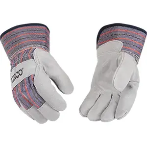 Suede Cowhide Palm Gloves, Gray, Children‘s S