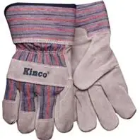 Suede Cowhide Palm Gloves, Gray, Youth M