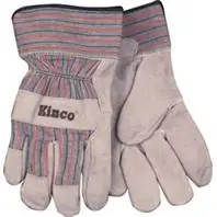 1500-l Gray Suede Cowhide Palm With Safety Cuff, Large