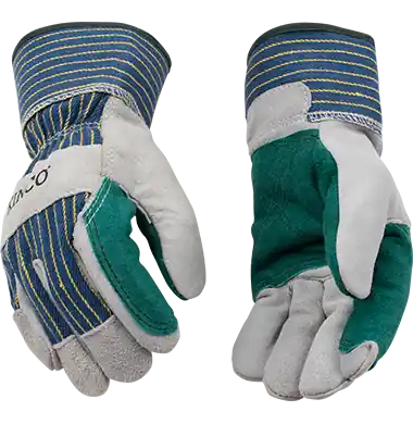 Kinco 1600 Unlined Premium Cowhide Leather Double Palm Glove, Work, Large, Gray (pack Of 6 Pairs)