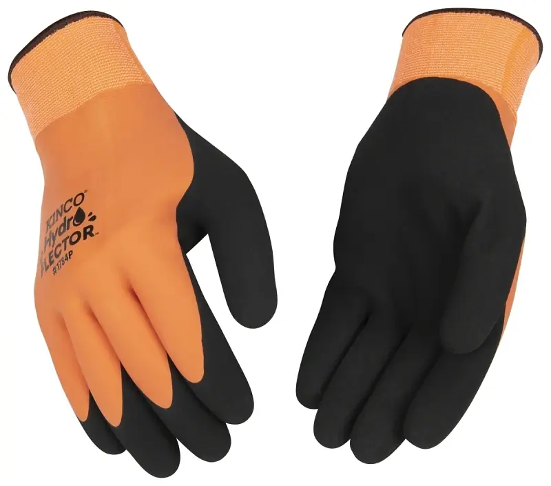 Hydroflector Men‘s Waterproof Gloves Black/orange Large - Insulated Work Gloves