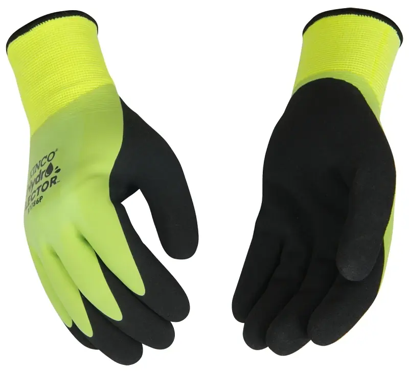 Hydroflector Men‘s Knit Wrist Cuff Waterproof Gloves Black/green Xl 1 Pair