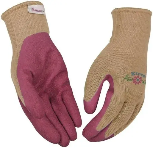 Kinco 1791w-l Latex Coated Women‘s Gripping Gloves, Purple/gray