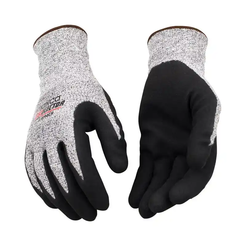 Cutflector Knit Shell Gloves, Micro Foam Nitrile Coated Palm, Black & White, Men‘s M