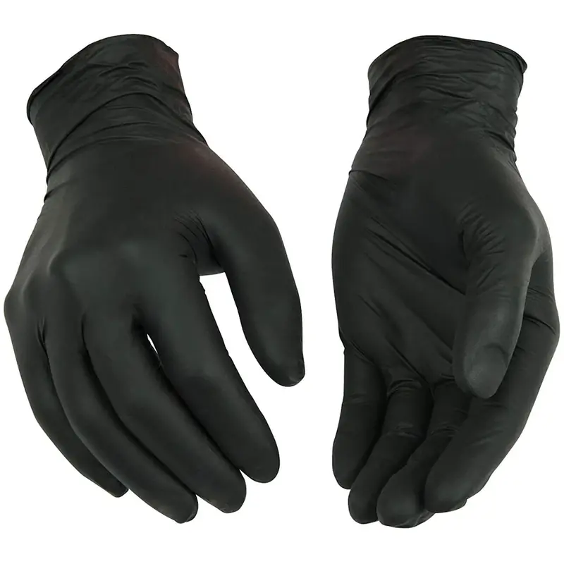 Nitrile Disposable Gloves X-large Black Powder Free 40 Pk