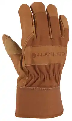 Extra Large Brown Grain Leather Work Gloves With Safety Cuff