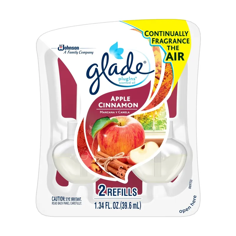 Plug-ins Apple Cinnamon Scent Air Freshener Oil Refill 1.34 Oz Liquid 2 Pk