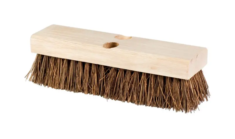 2 In. W Medium Bristle Wood Handle Deck Brush - 10 In. Length