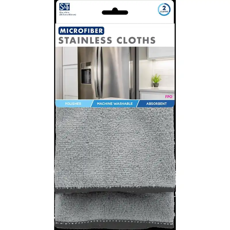 Schroeder & Tremayne Polyamide/polyester Cleaning Cloth 12 In. W X 16 In. L 2 Pk