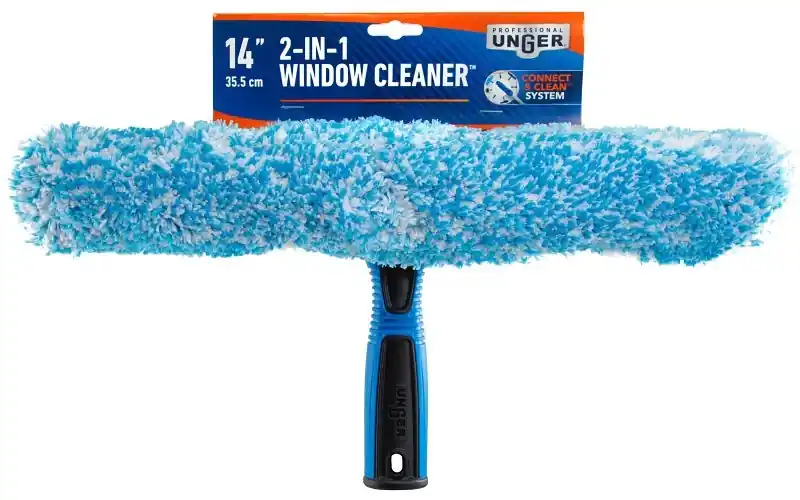 Professional 2-in-1 Window Cleaner, 14 In L Head, Plastic Head, 11.81 In L