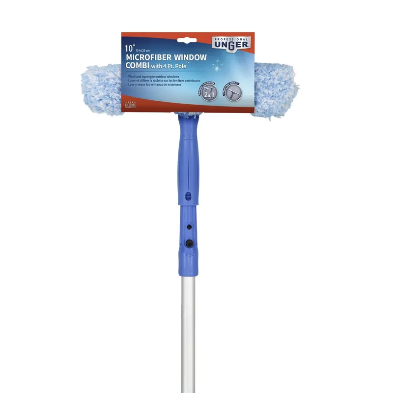10 In. Microfiber Window Cleaning Kit With Telescoping Handle And 4 Ft. Pole