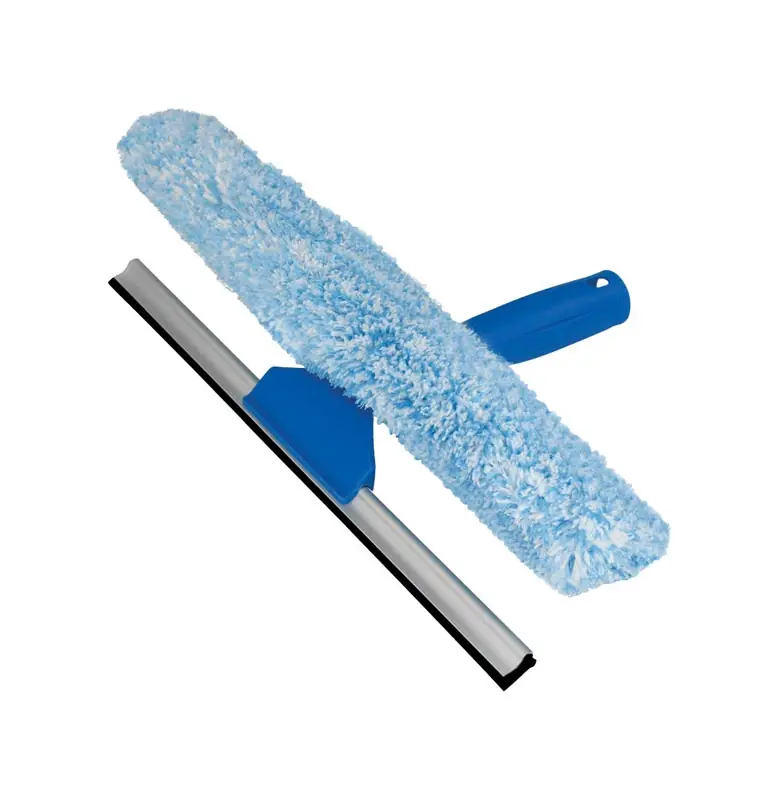 12 In. Plastic Window Cleaning Kit With Squeegee And Scrubber