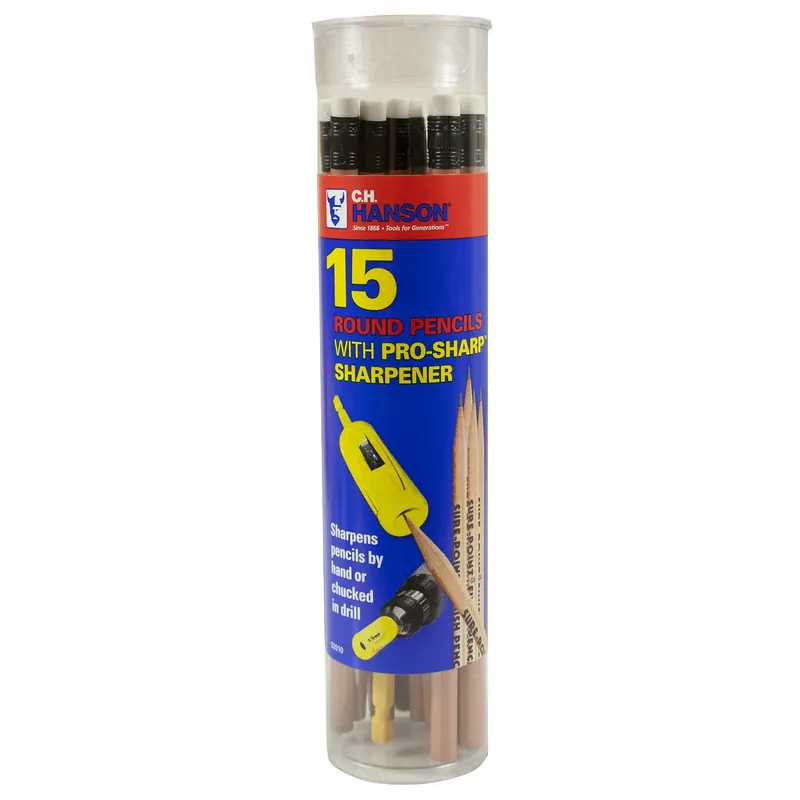 Pro-sharp 8 In. L Finishing Carpenter Pencil And Sharpener Beige 15 Pc