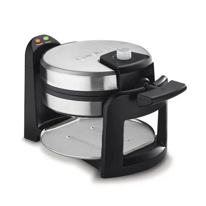 Silver Rotary Waffle Maker – 1‑serving Non‑stick, 1000w