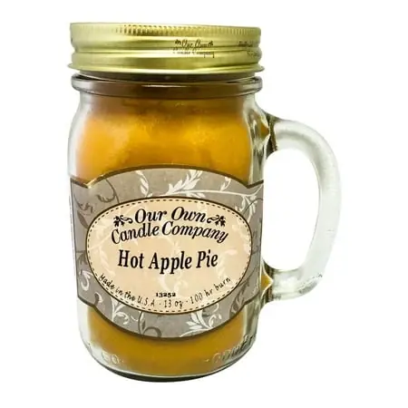 13 Oz Hot Apple Pie Scented Mason Jar Candle - 100 Hour Burn Time