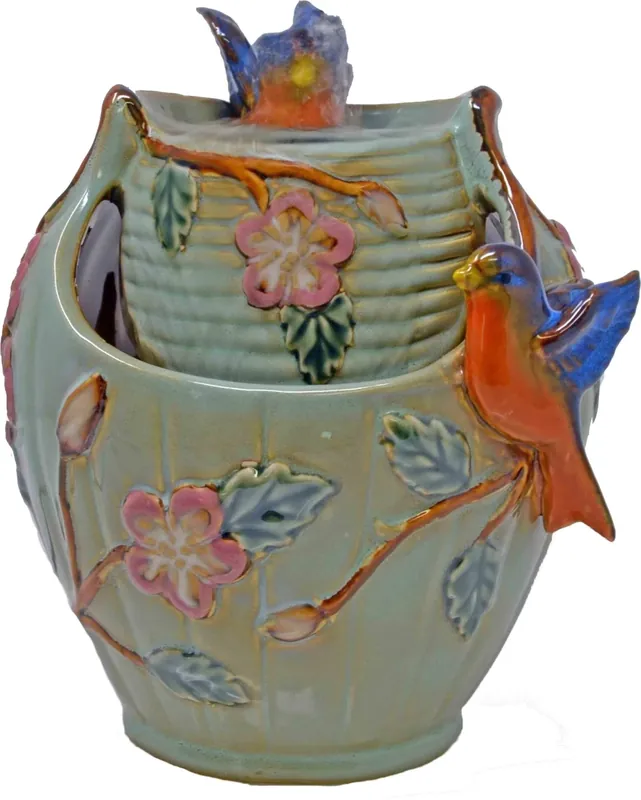 Bluebird Tabletop Ceramic Fountain - Elegant Indoor Water Feature For Home Decor