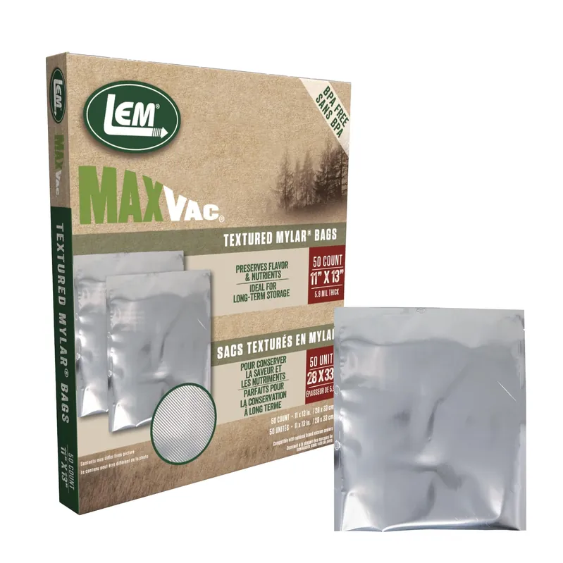 Maxvac Textured Mylar Bags 11x13