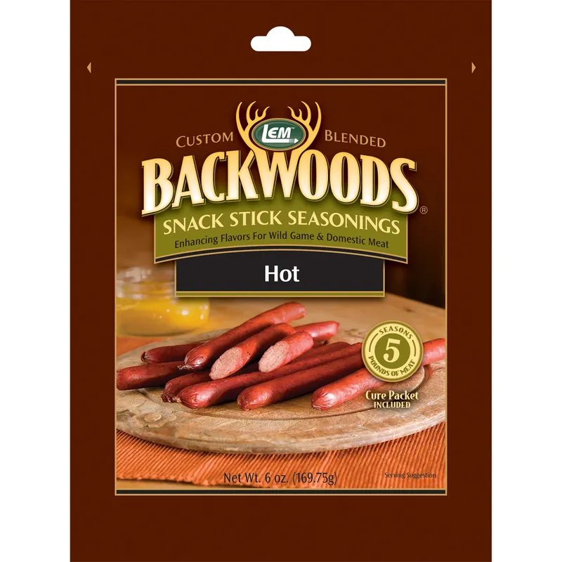 Backwoods Hot Snack Stick Sausage Mix 6 Oz Bagged - Perfect For Wild Game And Domestic Meat