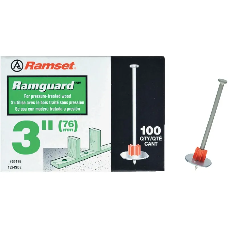 .3 In. D X 3 In. L Steel Round Head Drive Pin With Washer 100 Pk
