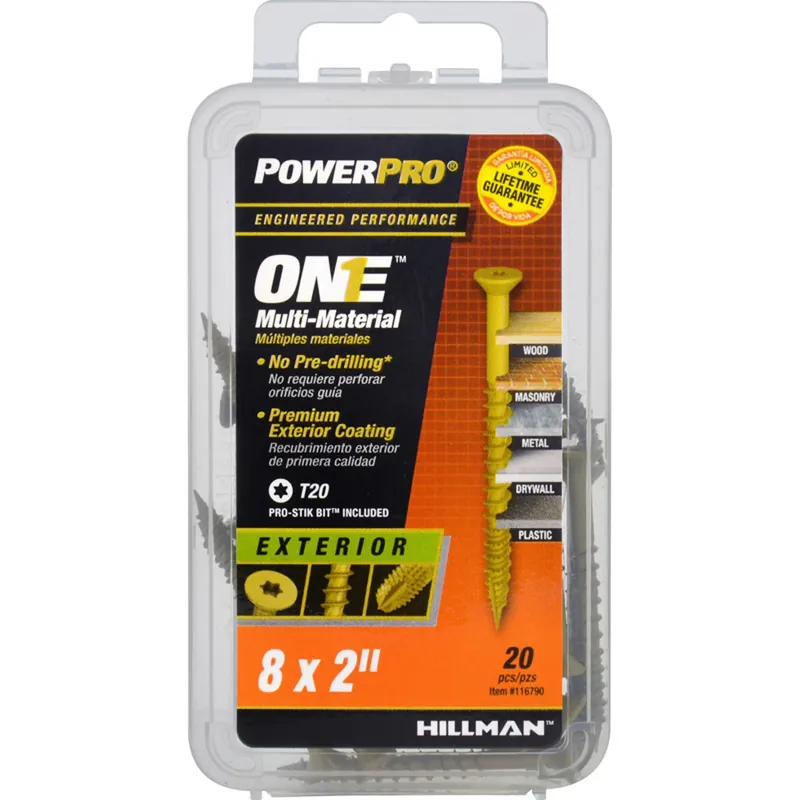 Power Pro No. 8 Ga. X 2 In. L Star Flat Head Coarse Multi-material Screws