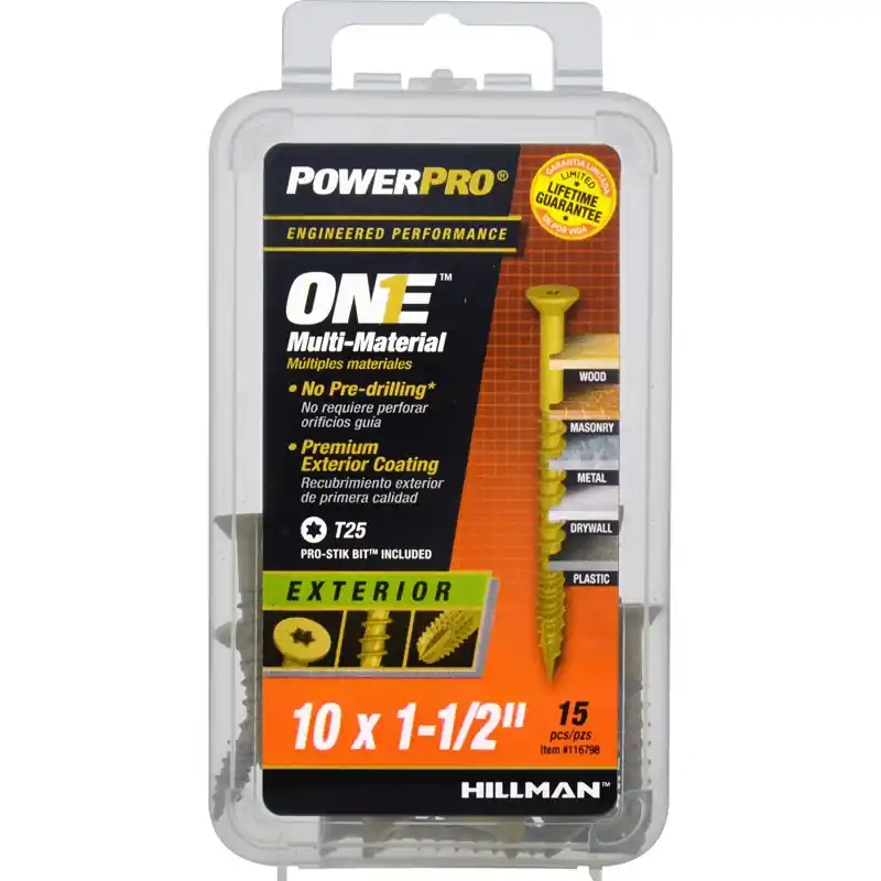 Power Pro No. 10 Ga. X 1-1/2 In. L Star Flat Head Coarse Multi-material Screws