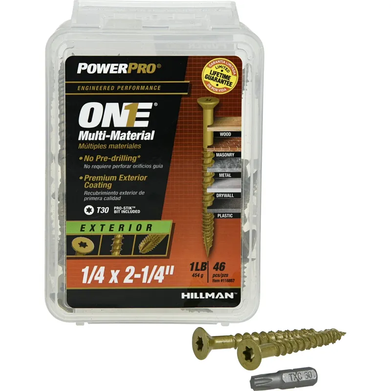 Power Pro 1/4 In. Ga. X 2-1/4 In. L Star Flat Head Coarse Multi-material Screws